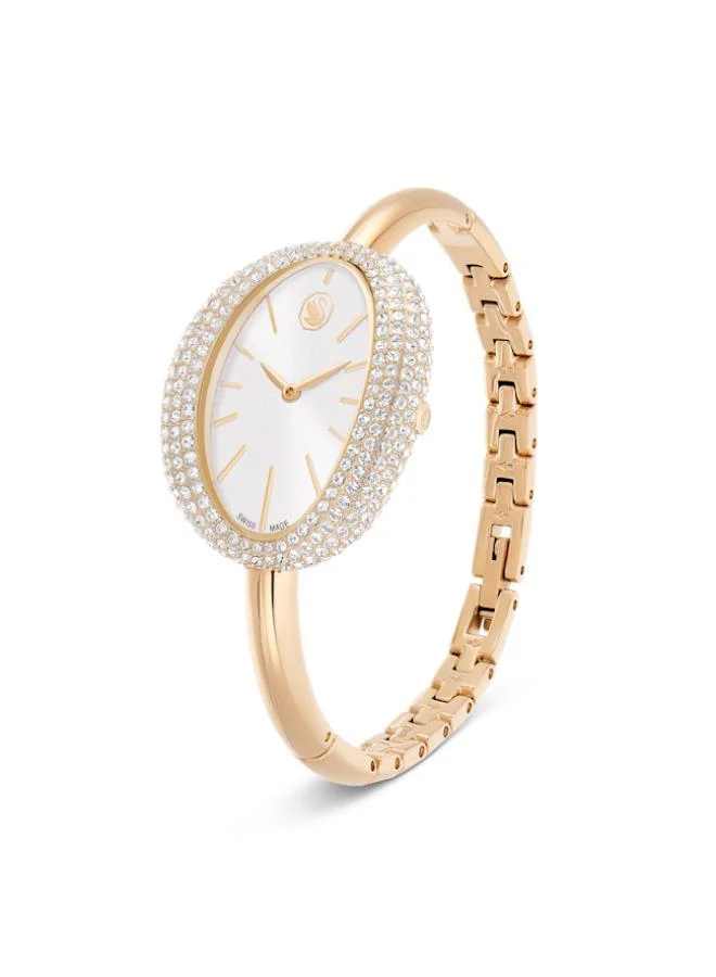 سواروفسكي ساعة إمبر بي سي جي بقرص أبيض من الفولاذ المقاوم للصدأ